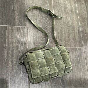 Green Woven Crossbody Bag